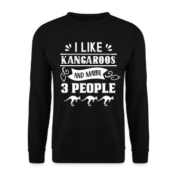 Ich Mag Kängurus Und Vielleicht 3 Menschen Tier - Unisex Pullover - Schwarz - Vorne - Alina (178cm) & Michal (187cm)
