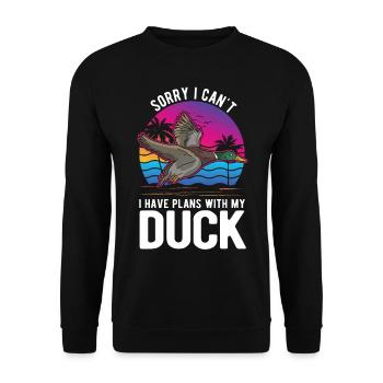 Canard Cadeau Canard Éleveur Canard - Sweat-shirt Unisexe - noir - Devant - Alina (178cm) & Michal (187cm)