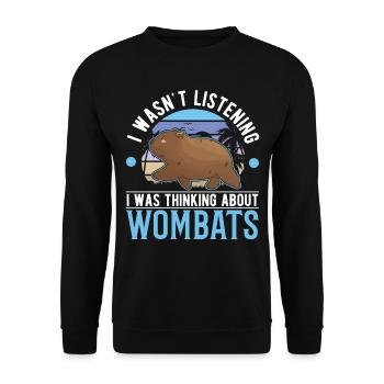 Australischer Wombat - Unisex Pullover - Schwarz - Vorne - Alina (178cm) & Michal (187cm)