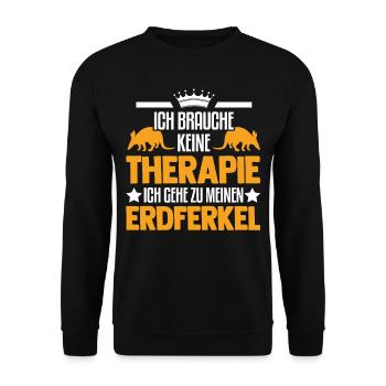 Erdferkel Therapie Aardvark - Unisex Pullover - Schwarz - Vorne - Alina (178cm) & Michal (187cm)