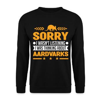Erdferkel Geschenk Aardvark - Unisex Pullover - Schwarz - Vorne - Alina (178cm) & Michal (187cm)