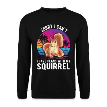 Squirrel Gift Squirrel Gray Squirrel - Unisex Sweatshirt - black - Front - Alina (178cm) & Michal (187cm)