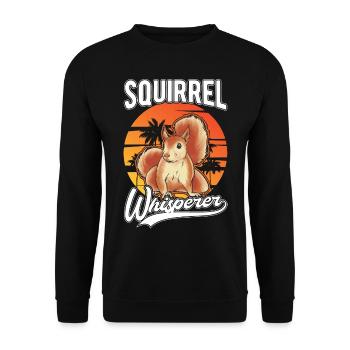 Eichhörnchen Flüsterer Squirrel Whisperer - Unisex Sweatshirt - black - Front - Alina (178cm) & Michal (187cm)