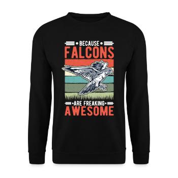 Because Falcons are freaking awesome Falke - Unisex Sweatshirt - black - Front - Alina (178cm) & Michal (187cm)