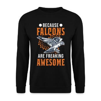 Because Falcons are freaking awesome Falke - Unisex Sweatshirt - black - Front - Alina (178cm) & Michal (187cm)
