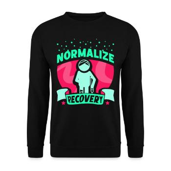 Wiederherstellung Normalisieren Erholung Erholen - Unisex Pullover - Schwarz - Vorne - Alina (178cm) & Michal (187cm)