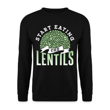 Start The Lentils To Eat Lentil Soup - Unisex Sweatshirt - black - Front - Alina (178cm) & Michal (187cm)