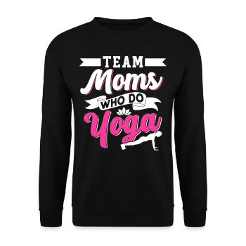 Team Mütter Die Yoga Machen Mutter Mama Hobby - Unisex Pullover - Schwarz - Vorne - Alina (178cm) & Michal (187cm)