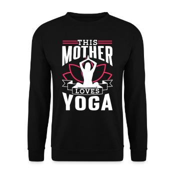 This Mom Loves Yoga Mom Hobby Mommy - Unisex Sweatshirt - black - Front - Alina (178cm) & Michal (187cm)