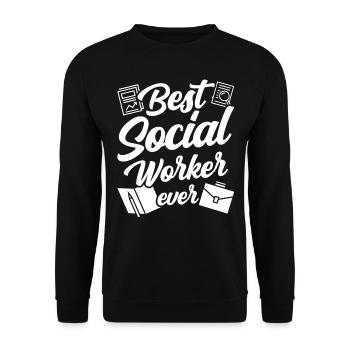 Meilleur travailleur social de tous les temps En travail social - Sweat-shirt Unisexe - noir - Devant - Alina (178cm) & Michal (187cm)