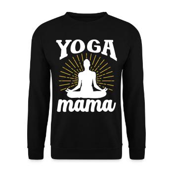 Yoga Mama Hobby Mutter Mami - Unisex Pullover - Schwarz - Vorne - Alina (178cm) & Michal (187cm)