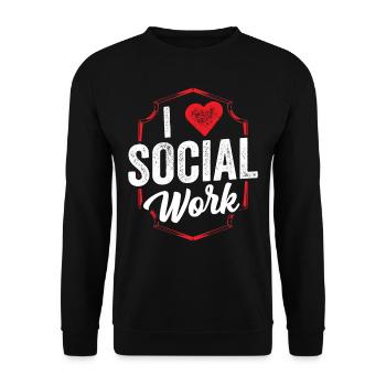 J’adore la formation en travail social - Sweat-shirt Unisexe - noir - Devant - Alina (178cm) & Michal (187cm)
