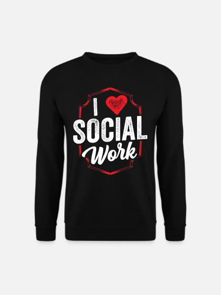 Ich Liebe Sozialarbeit Ausbildung Sozialarbeiter - Unisex Pullover - Schwarz