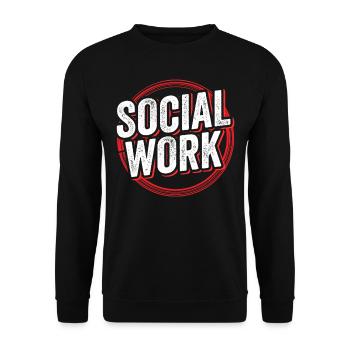 Travail social Travailleur social Profession Travail social - Sweat-shirt Unisexe - noir - Devant - Alina (178cm) & Michal (187cm)
