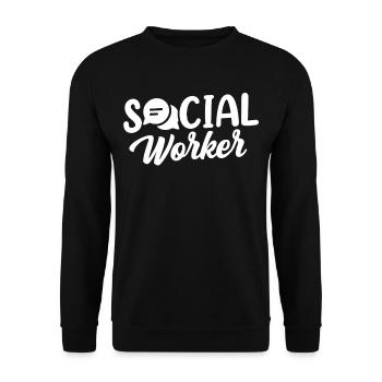 Social Worker Occupation Social Worker Social Work - Unisex Sweatshirt - black - Front - Alina (178cm) & Michal (187cm)