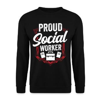 Fier travailleur social Formation Travailleur social - Sweat-shirt Unisexe - noir - Devant - Alina (178cm) & Michal (187cm)