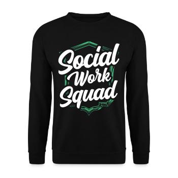 Team Social Work Social Workers Social Work - Unisex Sweatshirt - black - Front - Alina (178cm) & Michal (187cm)