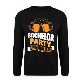 Enterrement de vie de garçon Équipe Boire Équipe Mariée - Sweat-shirt Unisexe - noir - Devant - Alina (178cm) & Michal (187cm)