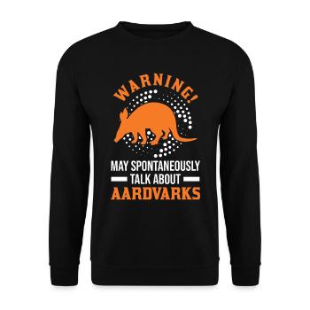 Avertissement Aardvark Cadeau Aardvark - Sweat-shirt Unisexe - noir - Devant - Alina (178cm) & Michal (187cm)
