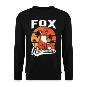 Fuchsflüsterer Fox Whisperer Fuchs - Unisex Sweatshirt - black - Front - Alina (178cm) & Michal (187cm)