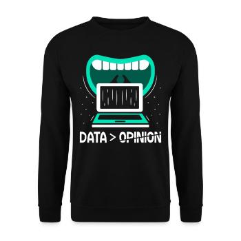 Data > Opinion Code Programmer Coder Coding - Unisex Sweatshirt - black - Front - Alina (178cm) & Michal (187cm)