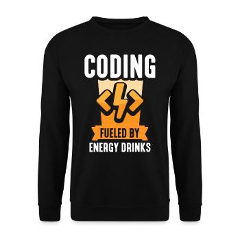 Programming with Energydrinks Coding Code Coder - Unisex Sweatshirt - black - Front - Alina (178cm) & Michal (187cm)