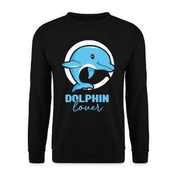 Dolphin Lover Dolphin Dolphins Dolphins - Unisex Sweatshirt - black - Front - Alina (178cm) & Michal (187cm)