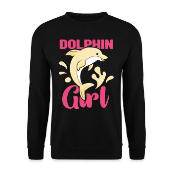 Dolphin Girls Dolphins Dolphins Dolphin Lovers - Unisex Sweatshirt - black - Front - Alina (178cm) & Michal (187cm)