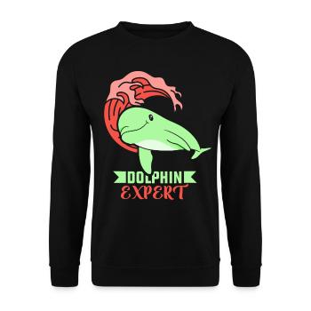 Dolphin Expert Dolphins Dolphins Dolphin Lovers - Unisex Sweatshirt - black - Front - Alina (178cm) & Michal (187cm)