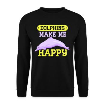 Les dauphins me rendent heureux Dauphin dauphin - Sweat-shirt Unisexe - noir - Devant - Alina (178cm) & Michal (187cm)
