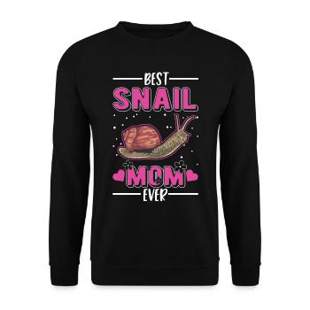 Best Snail Mom Ever Schnecken Mama - Unisex Pullover - Schwarz - Vorne - Alina (178cm) & Michal (187cm)