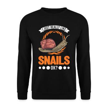 J’aime vraiment Snails ok Snail - Sweat-shirt Unisexe - noir - Devant - Alina (178cm) & Michal (187cm)