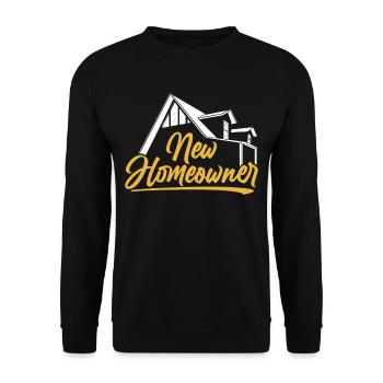 Neuer Hauseigentümer Hausbesitzer Hausherr Haus - Unisex Pullover - Schwarz - Vorne - Alina (178cm) & Michal (187cm)