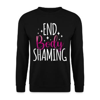 Body Shaming Quitting Body shaming Stop Annoying - Unisex Sweatshirt - black - Front - Alina (178cm) & Michal (187cm)