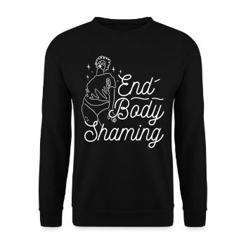 Body Shaming Stop Stopping Bodyshaming Annoyance - Unisex Sweatshirt - black - Front - Alina (178cm) & Michal (187cm)