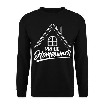 Stolzer Hauseigentümer Hausbesitzer Hausherr Haus - Unisex Pullover - Schwarz - Vorne - Alina (178cm) & Michal (187cm)
