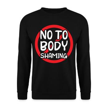 No To Body Shaming Bodyshaming Stop Annoying - Unisex Sweatshirt - black - Front - Alina (178cm) & Michal (187cm)