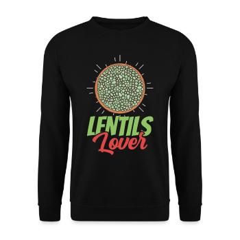 Lentil Lover Lens Lovers Food Lentils - Unisex Sweatshirt - black - Front - Alina (178cm) & Michal (187cm)