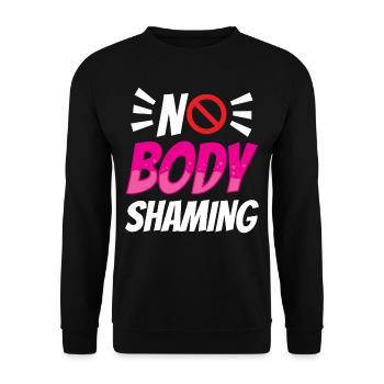 No Body Shaming Annoyance Stop Body shaming - Unisex Sweatshirt - black - Front - Alina (178cm) & Michal (187cm)