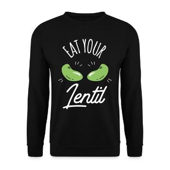 Eat Your Lentils Food Lens Lentil Soup - Unisex Sweatshirt - black - Front - Alina (178cm) & Michal (187cm)