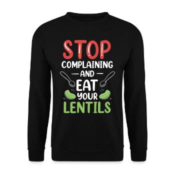 Stop Whining And Eat Your Lens Lens - Unisex Sweatshirt - black - Front - Alina (178cm) & Michal (187cm)