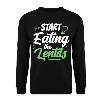 Start The Lentils To Eat Lentil Soup Lentil Lens - Unisex Sweatshirt - black - Front - Alina (178cm) & Michal (187cm)