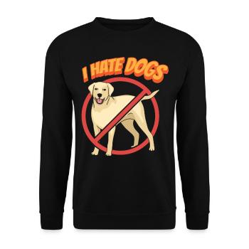 Ich Hasse Hunde Katze Haustier Liebhaber Katzen - Unisex Pullover - Schwarz - Vorne - Alina (178cm) & Michal (187cm)