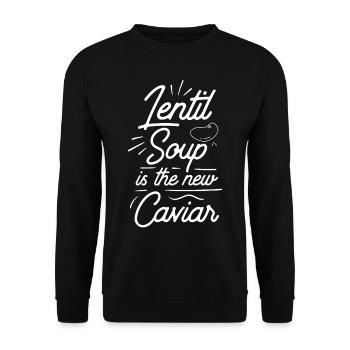 Linsensuppe Ist Der Neue Kaviar Linsen Linse - Unisex Pullover - Schwarz - Vorne - Alina (178cm) & Michal (187cm)