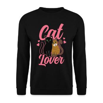 Amoureux des chats Animaux mignons Chats - Sweat-shirt Unisexe - noir - Devant - Alina (178cm) & Michal (187cm)