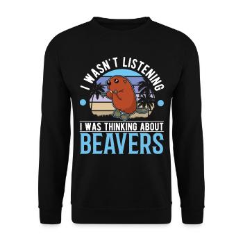 Cadeau Castor Beaver Dam Castor - Sweat-shirt Unisexe - noir - Devant - Alina (178cm) & Michal (187cm)