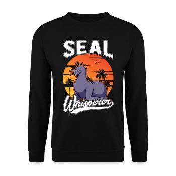 Seal Whisperer Seelöwen Flüsterer Robbe - Unisex Pullover - Schwarz - Vorne - Alina (178cm) & Michal (187cm)