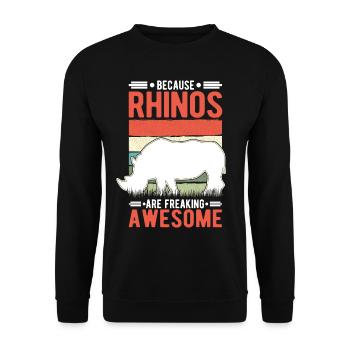 Because Rhinos are freaking awesome Nashorn - Unisex Pullover - Schwarz - Vorne - Alina (178cm) & Michal (187cm)