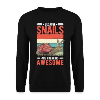 Because Snails are freaking awesome snail - Unisex Sweatshirt - black - Front - Alina (178cm) & Michal (187cm)