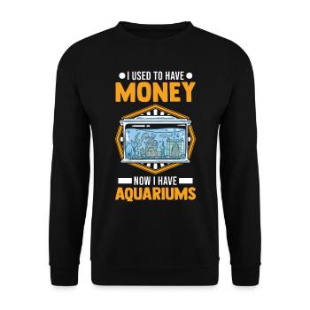 Aquarium Money Aquaristics Aquarist Aquarist - Unisex Sweatshirt - black - Front - Alina (178cm) & Michal (187cm)
